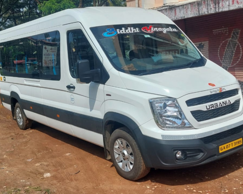 20 Seater Tempo Traveller for group tours, Candolim taxi service, and Goa airport transfers